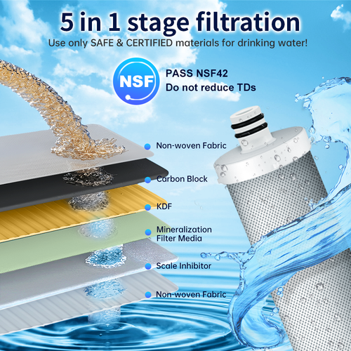 COOLING WATER  Replacement Cartridge, Remove chlorine, odors, heavy metals, suitable for CW-CF filters, 2-pack