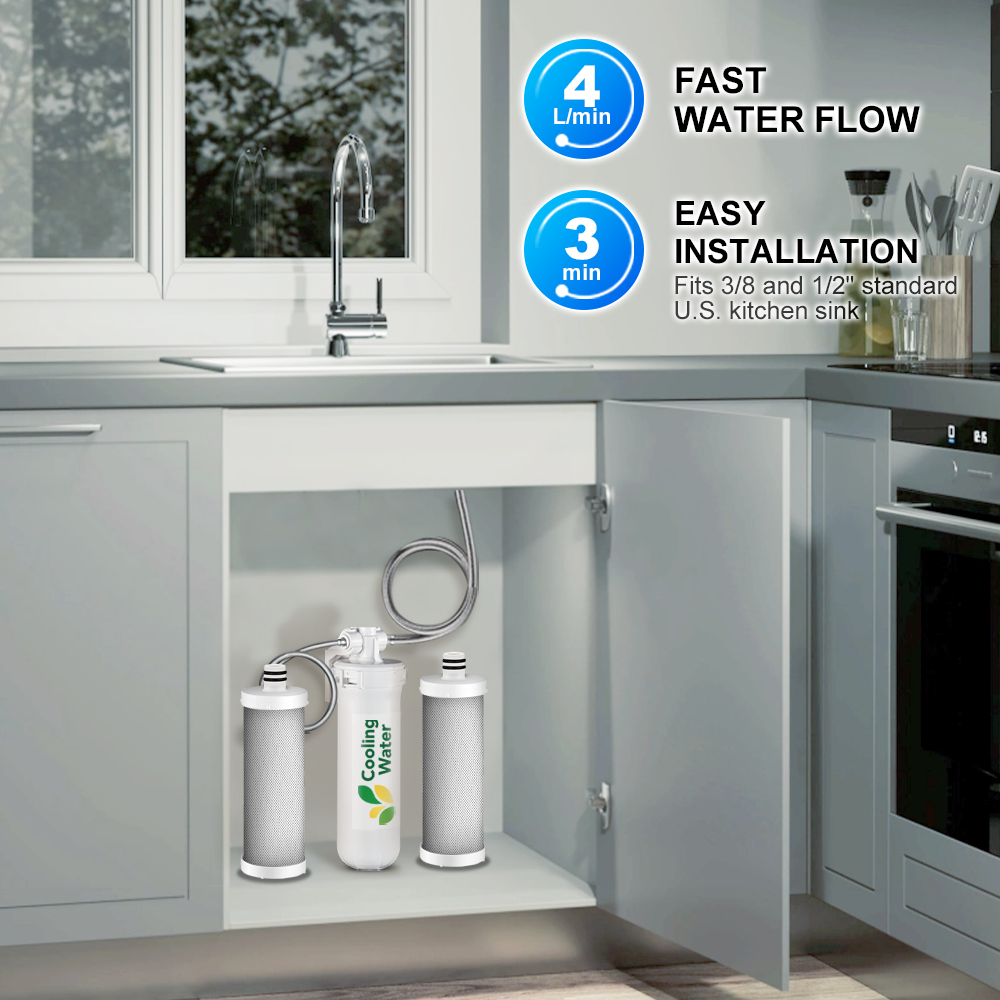 COOLING WATER  Replacement Cartridge, Remove chlorine, odors, heavy metals, suitable for CW-CF filters, 2-pack